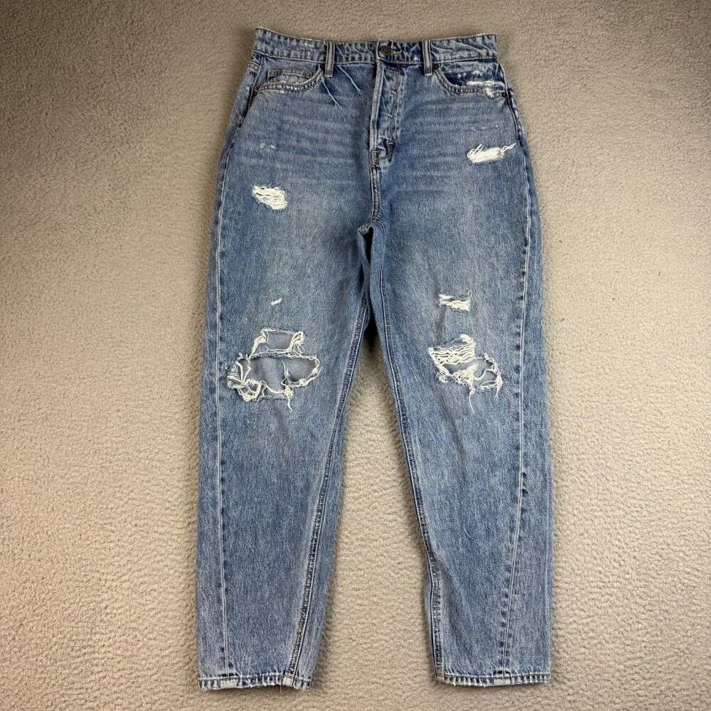 Hidden Jeans Womens 29 High Rise Crop Button Fly Straight Leg Timeless Classic‎